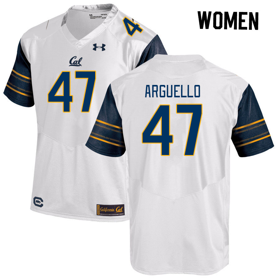 Women #47 Jake Arguello California Golden Bears College Football Jerseys Stitched Sale-White - Click Image to Close